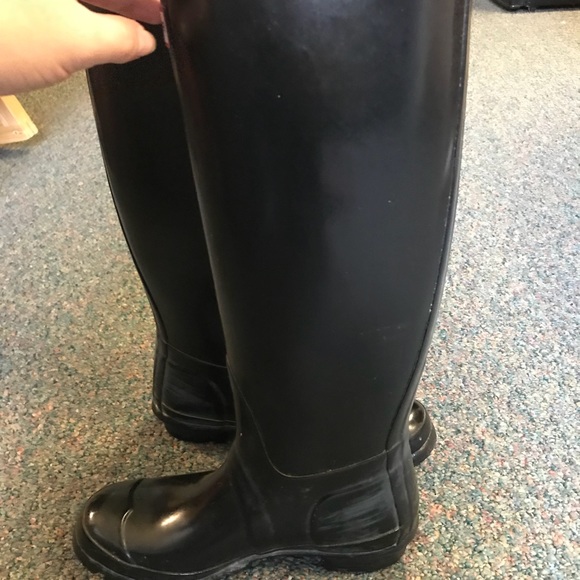 Hunter Boots Tall Glossy Black Size 5/6 - Picture 4 of 8